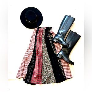 Vintage Boho Patchwork Maxi Skirt